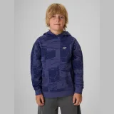 Tepláková mikina loose s kapucňou chlapčenská - tmavomodrá · záber 1