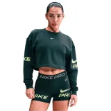 Dámska mikina NIKE PRO W NP DF FLC CREW TT GRX SEAWEED LT LEMON TWIST WHITE · záber 1