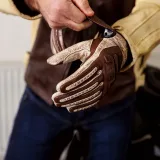 Pánska kožená moto bunda W-TEC Retro Farba čierno-hnedo-béžová, · záber 5