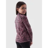 Dívčí lyžařská fleece mikina 4F JUNIOR FLEECE UNDERWEAR-JWAW24UFLEF051-64A-SALMON CORAL ALLOVER · záber 4