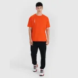 Pánské tričko oversize s potiskem - oranžové · záber 2