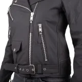 Dámska kožená moto bunda W-TEC Brinea Farba matne čierna, · záber 6