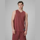 Unisex loose rychleschnoucí basketbalové tričko - burgundské · záber 2