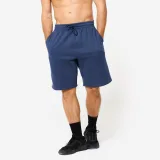 DOMYOS Pánske šortky s vreckami na fitness, molton, tmavomodré 2XL · záber 1
