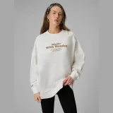 Dámská oversize tepláková mikina bez kapuce - bílá · záber 1