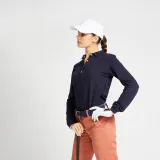 INESIS Dámska golfová polokošeľa s dlhým rukávom MW500 tmavomodrá S · záber 1