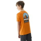 Chlapčenské turistické tričko s krátkym rukávom 4F JUNIOR TSHIRT-4FJWSS24TTSHM1131-70S-ORANGE · záber 2