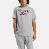 REEBOK Reebok bavlnené pánske tričko s logom sivé S · záber 1