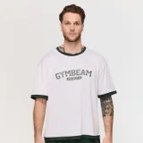 GymBeam Tričko Oversized Varsity White - Velikost: L | Barva: biela | Hmotnost: 0,24 kg | Balení: 78 · záber 11