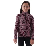 Dívčí lyžařská fleece mikina 4F JUNIOR FLEECE UNDERWEAR-JWAW24UFLEF051-64A-SALMON CORAL ALLOVER · záber 2
