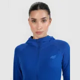 Dámská běžecká mikina s kapucí na zip do terénu - modrá · záber 2