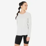 QUECHUA Dámske turistické tričko MH500 s dlhým rukávom béžové 3XL · záber 1