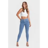 Női jeggings nadrág FREDDY WR.UP® push up superskinny jeggings with high waist and buttons-Blue · záber 2