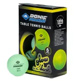 Loptičky na stolný tenis SCHILDKROT Glow in the Dark Poly 40+ 6ks · záber 1