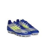 Chlapecké fotbalové kopačky outdoorové ADIDAS F50 Club Messi Jr FG silver metallic solar yellow lucid blue · záber 3