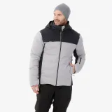 WEDZE Pánska prešívaná lyžiarska bunda 500 Warm sivo-čierna 3XL · záber 1