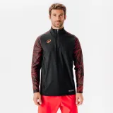 KIPSTA Mikina Viralto Wavy Club s 1/2 zipsom čierno-červená M · záber 1