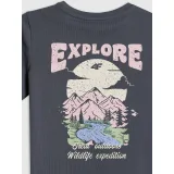 Dívčí tričko s krátkým rukávem 4F JUNIOR TSHIRT F2886-22S-ANTHRACITE · záber 5