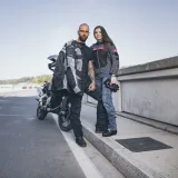 Dámske kožené moto rukavice W-TEC Pocahonta Farba čierno-ružová, · záber 2