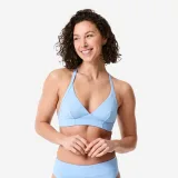 DECATHLON Vrchný diel dámskych plaviek na surf Bea Venice svetlomodrý 80D · záber 1