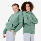 DECATHLON Unisex detská oversize mikina s kapucňou kaki zelená 5-6 r (113-122 cm) · záber 1