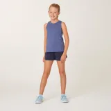DECATHLON Dievčenské bavlnené tielko 500 modré 12-13 r (149-159 cm) · záber 2