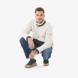 QUECHUA Pánska turistická mikina MH100 sherpa 1/2 zips béžová M · záber 2