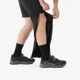 QUECHUA Pánske turistické nastaviteľné nohavice MH500 čierne S-M (L31) · záber 2