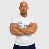Pánske fitness tričko Iron Aesthetics Be Stronger, biele · záber 2