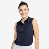 INESIS Dámska golfová polokošeľa bez rukávov WW 500 modrá 2XL · záber 1