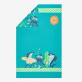 DECATHLON Uterák z mikrovlákna Friends veľ. XL 110 × 175 cm tyrkysový s potlačou bez · záber 1