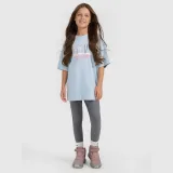 T-shirt loose s potiskem dívčí - modrý · záber 2