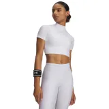 Dámske kompresné tričko s krátkym rukávom UNDER ARMOUR HeatGear Crop Mock SS-WHT · záber 1