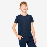 DOMYOS Chlapčenské tričko 500 na cvičenie tmavomodré 8-9 r (131-140 cm) · záber 1