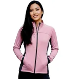 Dámska zateplená turistická mikina so zipsom NORTHFINDER JACLYN-521roseblack · záber 1