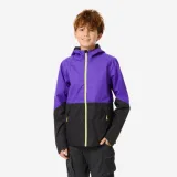 QUECHUA Detská nepremokavá turistická bunda MH500 7-15 r tmavofialová 14-15 r (161-172 cm) · záber 1