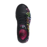 Dívčí rekreační obuv SKECHERS Uno Lite X JGoldCrown Lace Up K black multi · záber 4