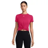 Dámské tréninkové tričko s krátkým rukávem NIKE W NK ONE CLSC DF TWST SS TP WT RUSH PINK WHITE · záber 1