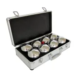 Petanque sada MASTER 8 chrómovaných gulí F.I.P.J.P. v hliníkovom kufri · záber 1