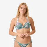 DECATHLON Vrchný push-up diel plaviek Elena Numea na surfovanie kaki 75C · záber 1