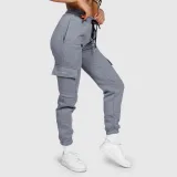 Dámske tepláky Iron Aesthetics Cargo, sivé · záber 1