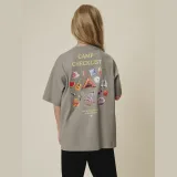 T-shirt loose s potiskem dívčí - béžový · záber 2