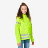 BTWIN Detská cyklistická bunda do dažďa 500 žltá reflexná 12-13 r (151-160 cm) · záber 1