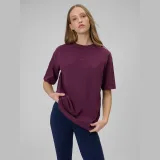 Dámské loose hladké tričko - burgundské · záber 1