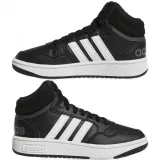 Juniorská rekreační obuv ADIDAS Hoops Mid 3.0 K core black cloud white grey six · záber 5