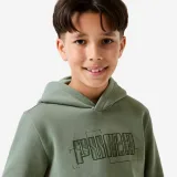 PUMA Detská mikina s kapucňou a potlačou zelená 13-14 r (164 cm) · záber 2