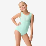 DOMYOS Dievčenský gymnastický trikot s okrúhlym výstrihom pastelovo zelený 5-6 r (113-122 cm) · záber 1