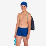 DECATHLON Chlapčenská plavecká súprava 100plavky, okuliare, čiapka, taška – 100 modrá 4-5 r (103-112 cm) · záber 2