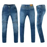 Dámske moto džínsy W-TEC Arikaro Lady Farba modrá, · záber 2