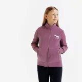 FOUGANZA Detská jazdecká mikina 500 na zips svetlofialová 10-11 r (141-150 cm) · záber 1